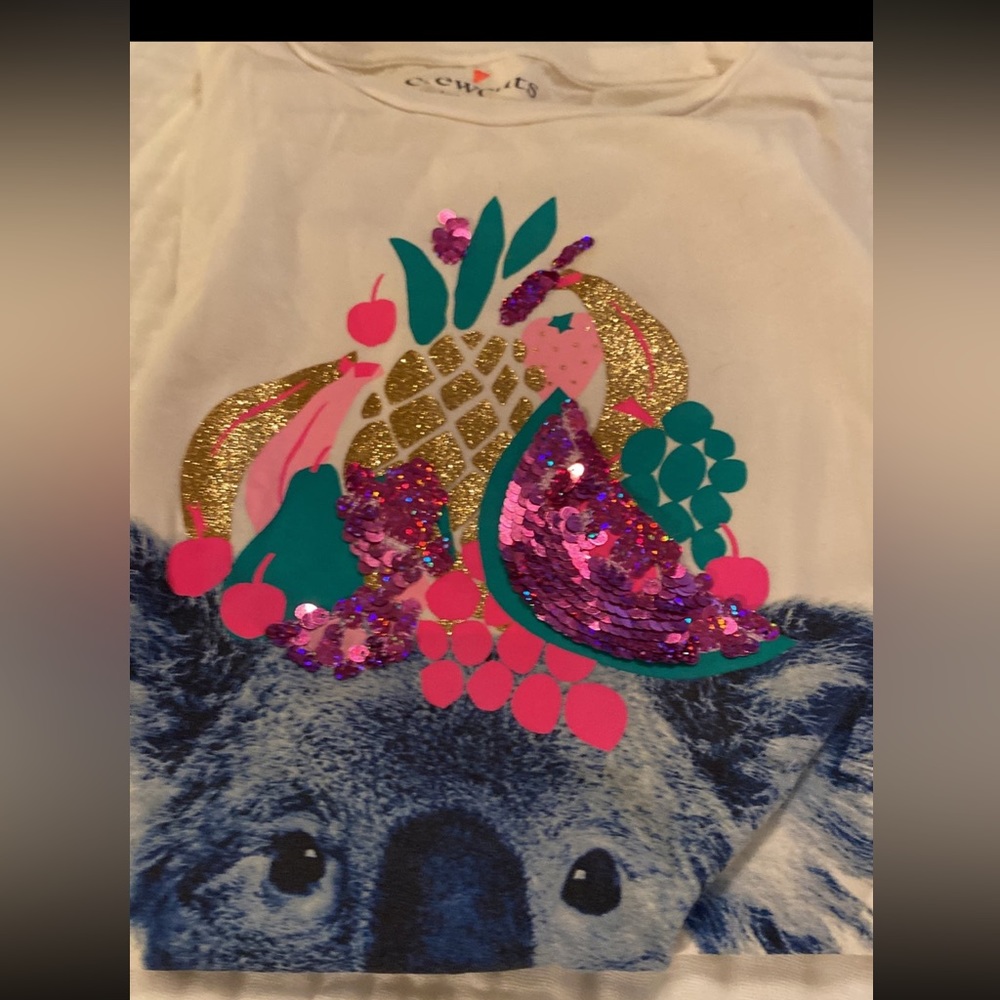 J. Crew Crewcuts Sequin Koala Tee size 14